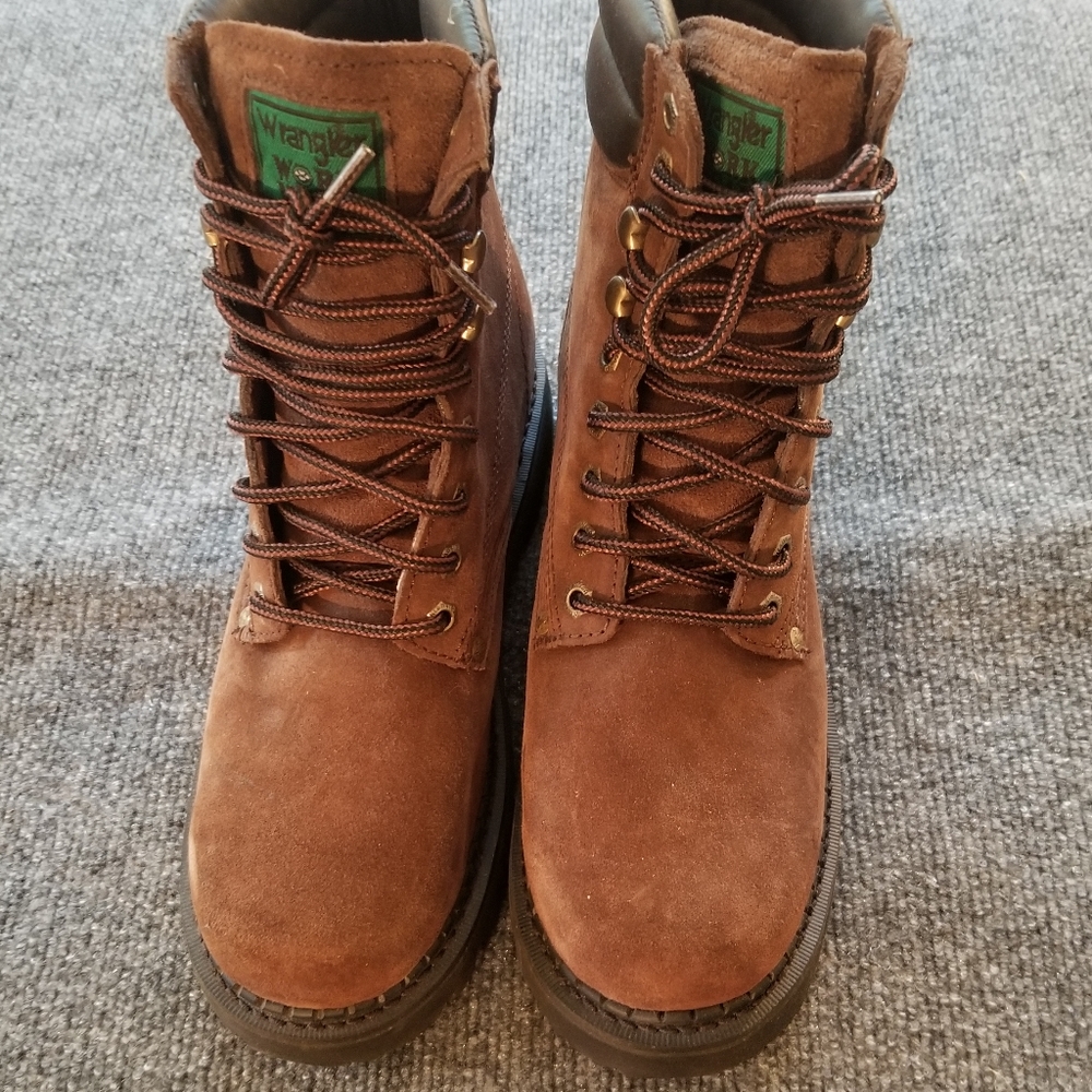 Wrangler 8" Brown Leather Workwear Boots